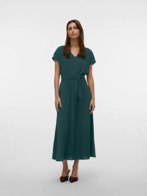 VMALVA V NECK MIDI DRESS - Kjole - ponderosa pine