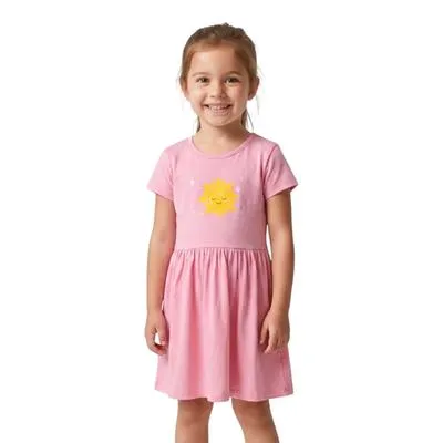 Vestido Fantastic Niña Manga Corta Diseño Sol