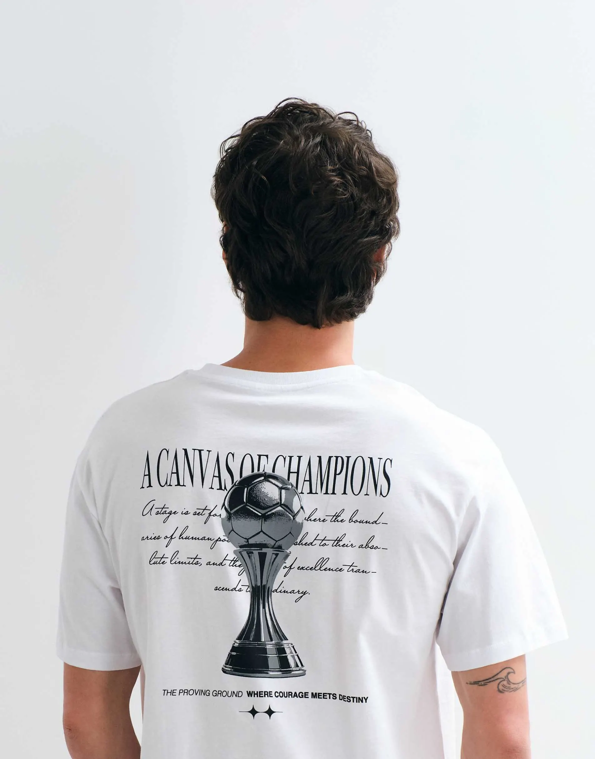 Jack & Jones champions backprint t-shirt in white