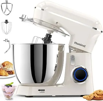 Honinst Stand Mixer, 6.5QT 10-Speed Tilt-Head 3-IN-1 Electr…