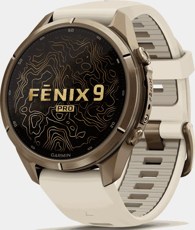 fenix 9 Pro 43mm Titanium, smartklokke - Gul