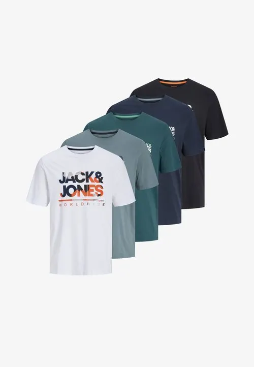 LUKE 5 PACK - T-shirts med print - white/black/dark blue