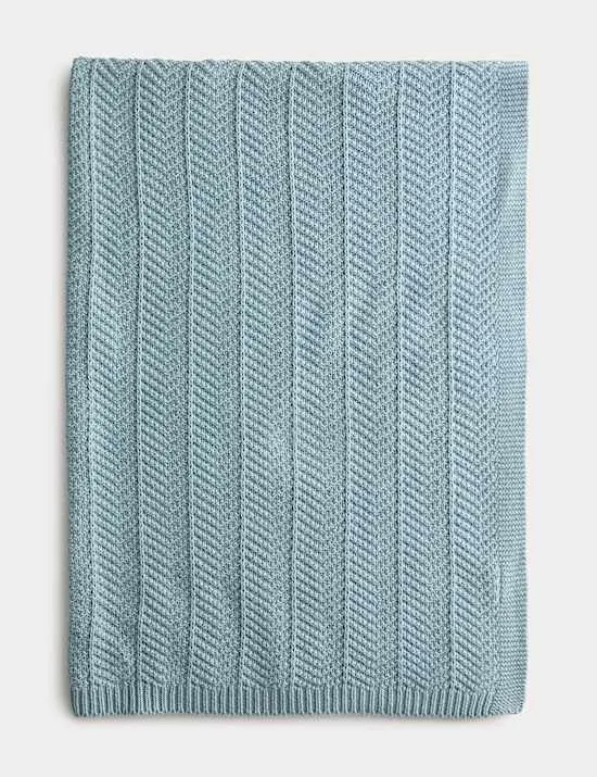 Strickdecke aus reiner Baumwolle
