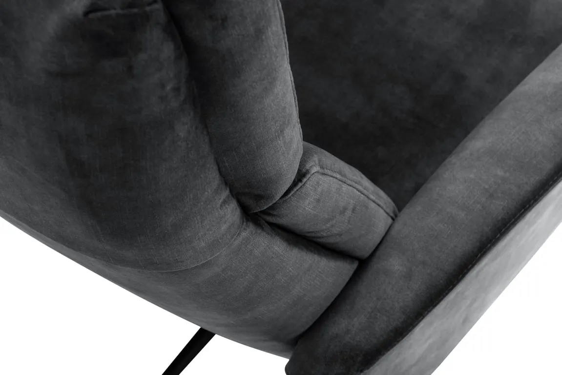 Silius recliner, manuell medium manuell, stoff Adore 3151 Antracite, Polaris sokkel svart