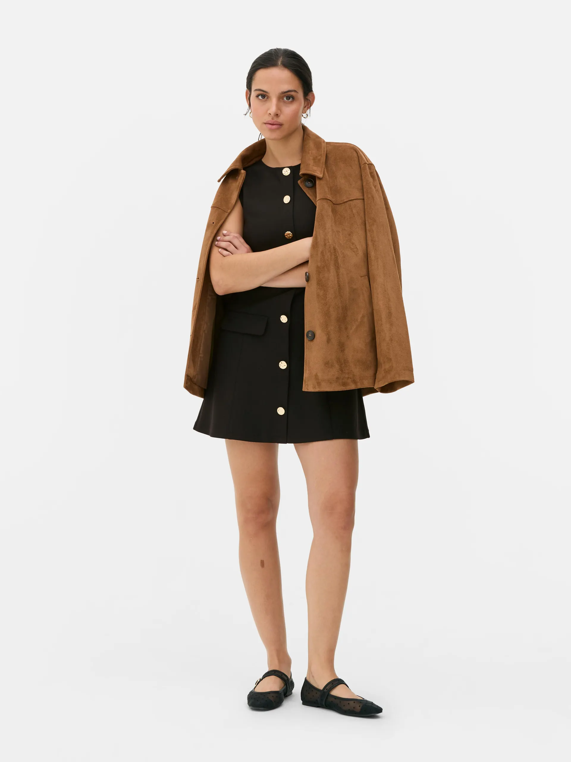 Mini robe droite à boutons