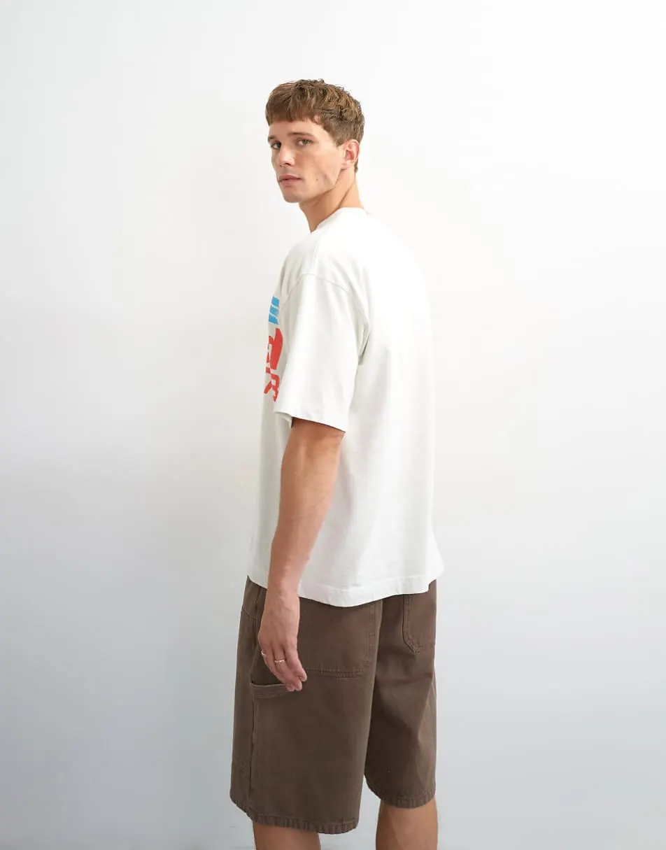 Topman relaxed fit vintage limited print t-shirt in ecru