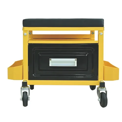 Huxley Garage Black & Yellow Rolling Tool Box Stool