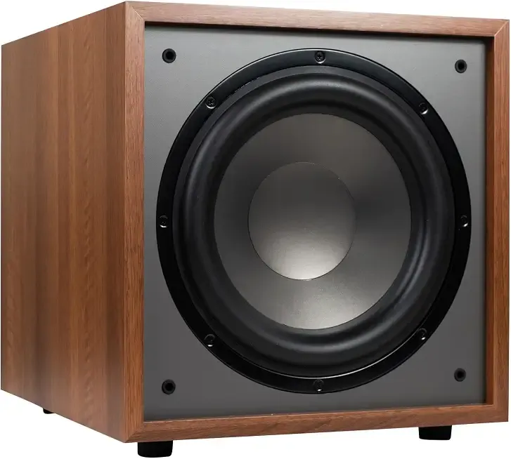 Dayton Audio Classic CS1200 – 12" 200W Powered Subwoofer with Class-D Amplifier, Deep Bass and Clean Design for Home Theater & Music – Wood