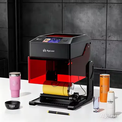 Algolaser PIXI Mini Portable Laser Engraver 3/5/10W 3.5"Touch Screen Business Engraving Machine Painted Dog Tag Paper Leather