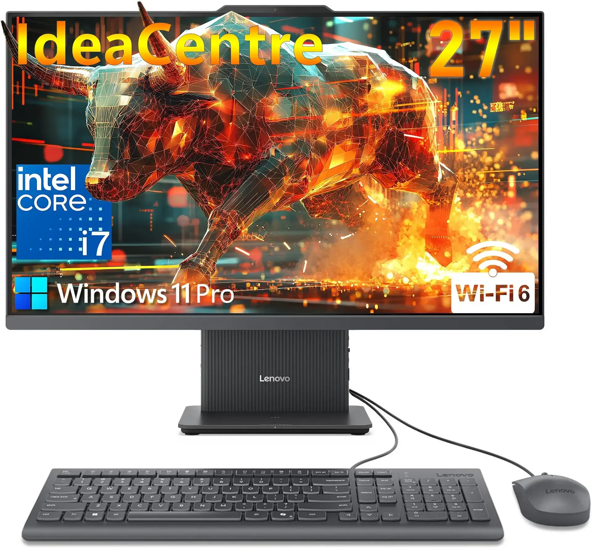 Lenovo IdeaCentre AIO 27" FHD All-in-One Desktop Computer, Intel Core i7-13620H 10-Core up to 4.9GHz, 16GB DDR5 RAM, 512GB SSD, WiFi 6, Bluetooth 5.2, HDMI, Webcam, Windows 11 Pro, Luna Grey