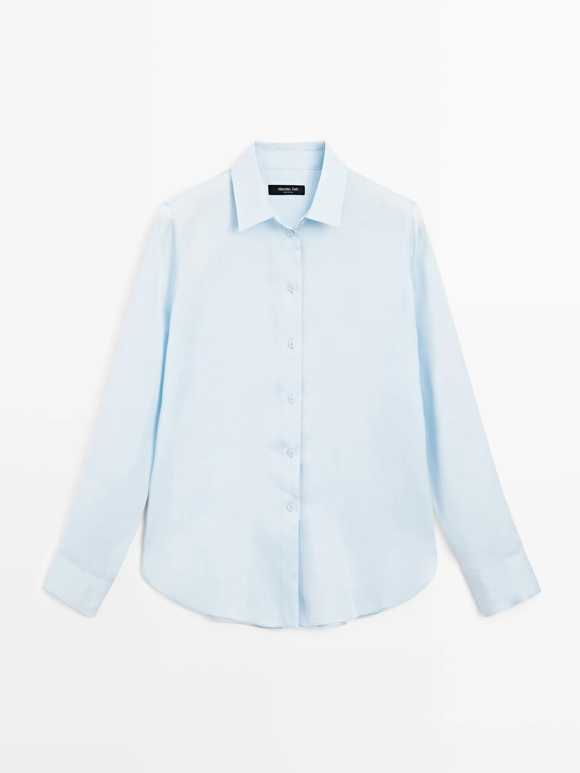 Soepelvallend overhemd met polokraag