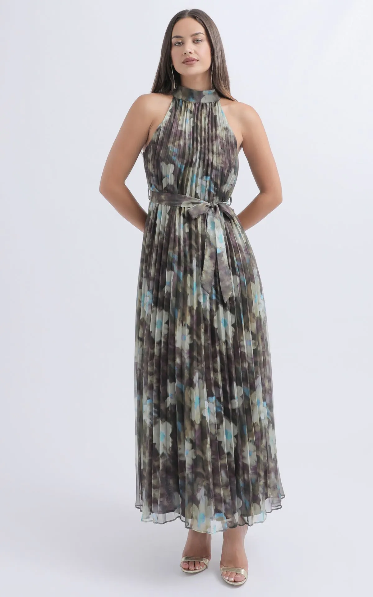 Chiffon Sunray Pleated Maxi