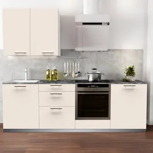 Cocina en kit Atenas topo 240 cm con 1 módulo alto + 4 módulos bajos