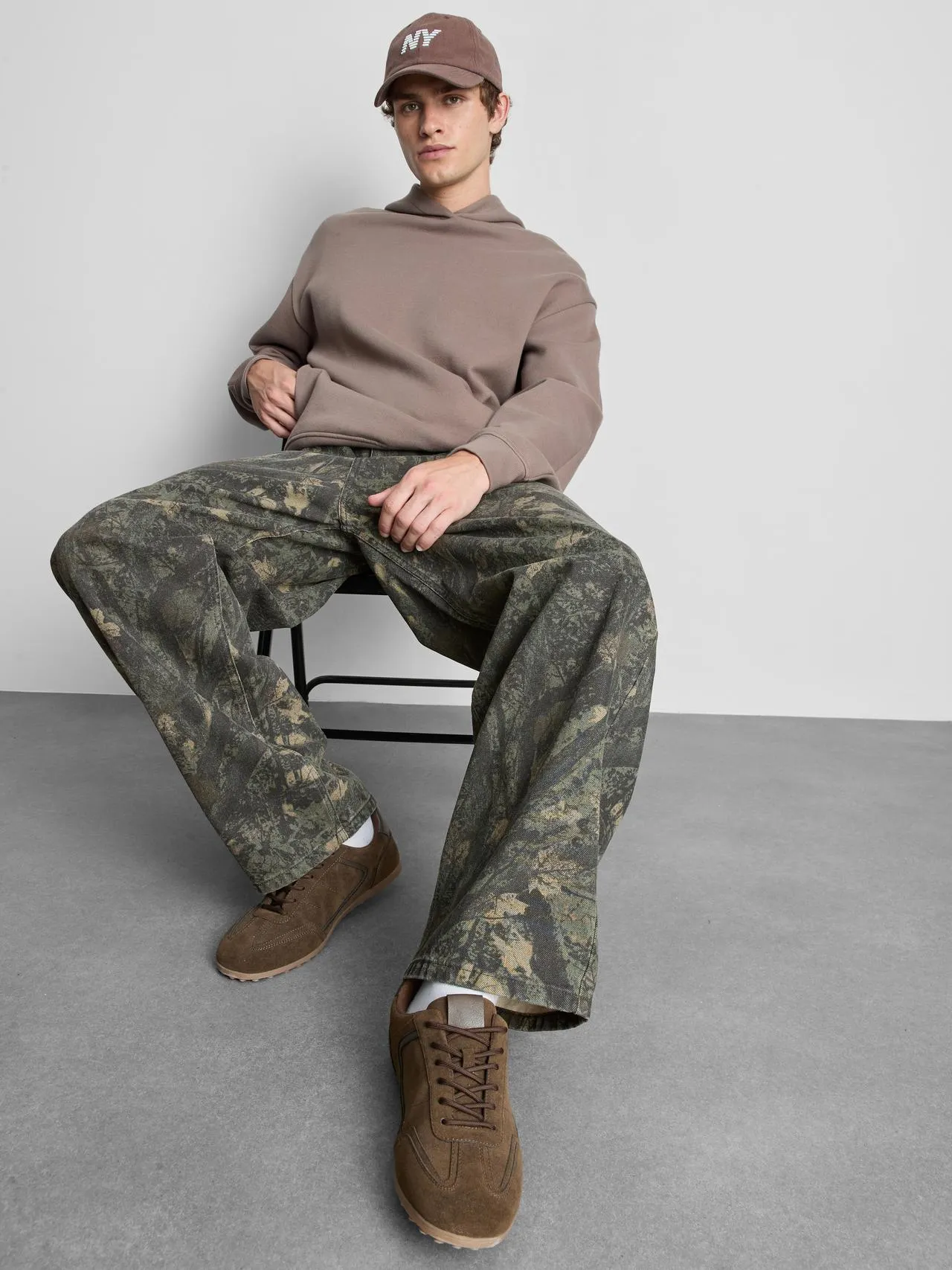 Jean camouflage taille mi-haute pur coton