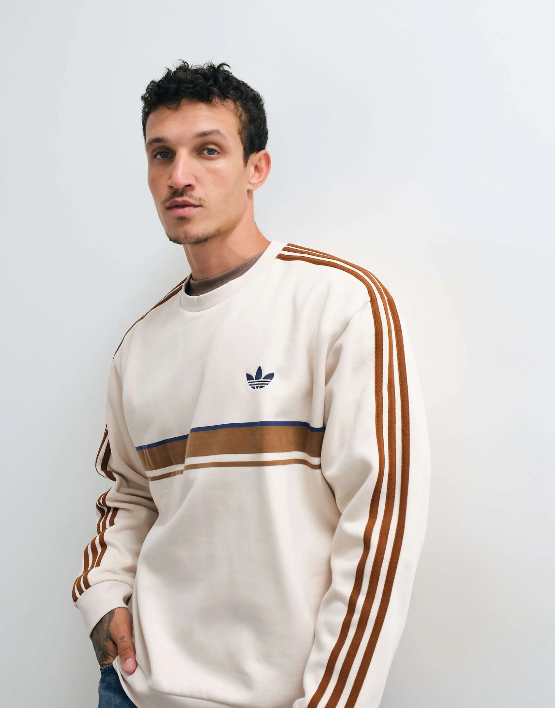 adidas Originals retro sweatshirt in beige