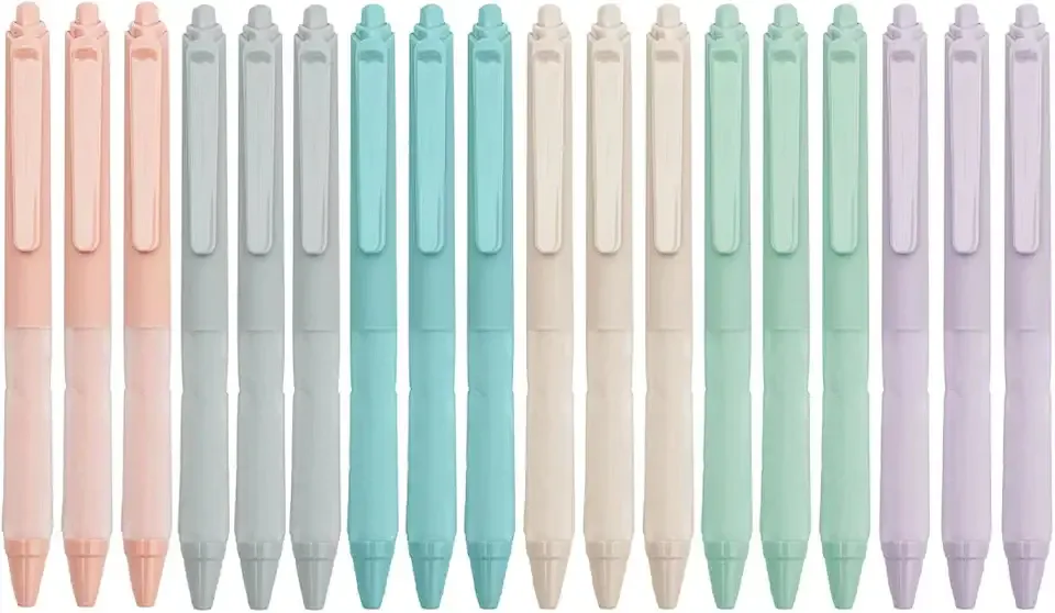 Linbsunne Ballpoint Pens Medium Point 1mm Black Pen with Super Soft Grip Ball Point Pen for Men Women Retractable Pens (18-pack)