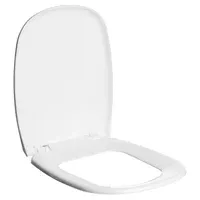 Tapa y asiento para inodoro rectangular de plástico blanco