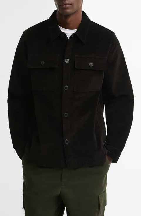 Tartan Trimmed Corduroy Shirt Jacket
