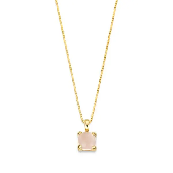 Halssmykke 925 Forgylt Sølv Rosenkvarts