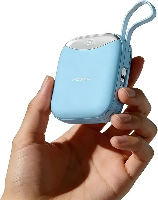 Portable Charger 10000mAh, 22.5W Fast Charging Small Power Bank with Built-in Cables, with USB-C in&Out Travel Battery Pack for iPhone 17 16 13 Samsung Galaxy S25 S23 Android etc,