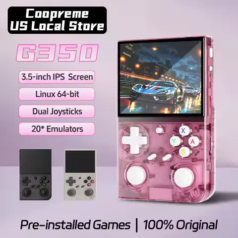 G350 Handheld Game Console 3.5'' IPS Screen Linux System Dual Joystick Vibration Motor Retro Portable Video Console Gift