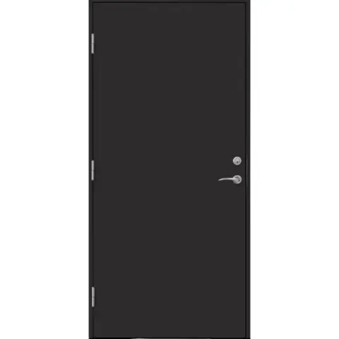 Ytterdør funkis tett slett 90x200 venstre dempet sort ncs s8500-n