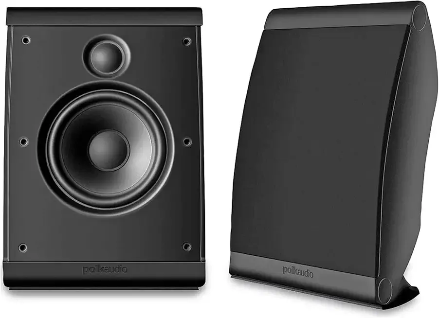 Polk Audio OWM3 Wall and Passive Bookshelf Speakers | The Most High-Performance Versatile Loudspeaker | Paintable Grilles (Home Speakers Pair, Black)