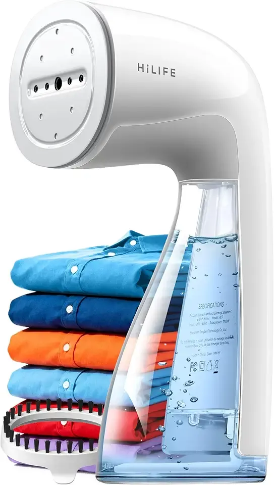 HiLIFE Upgraded Steamer for Clothes, Handheld Portable Design, 1100W Powerful Steam, 300ml Larger Tank & No Leak Tech, 30S Fast Heat-up, Quick Wrinkle Remover, Compact Size for Travel, ONLY 120V