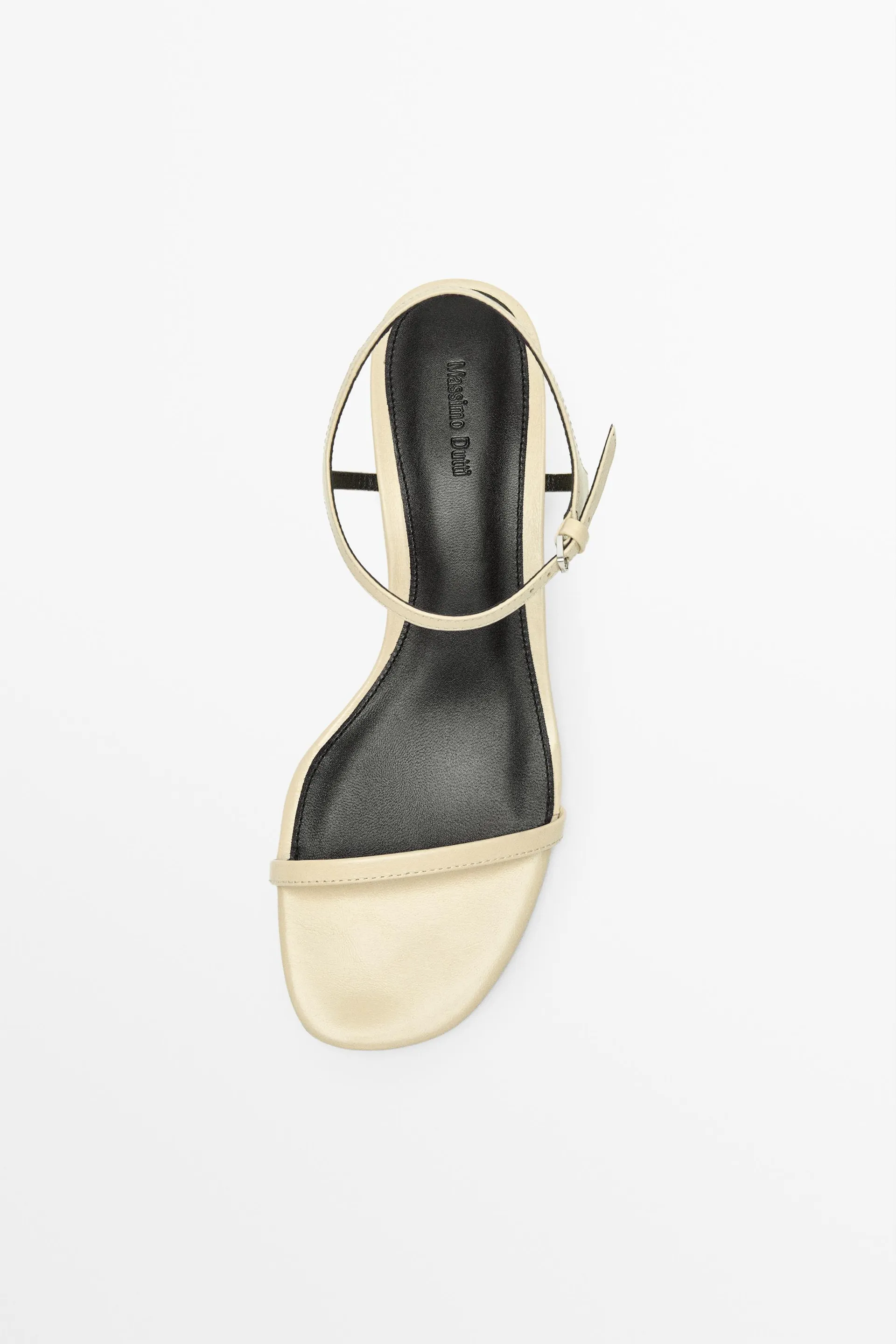 Leren sandalen met sleehak