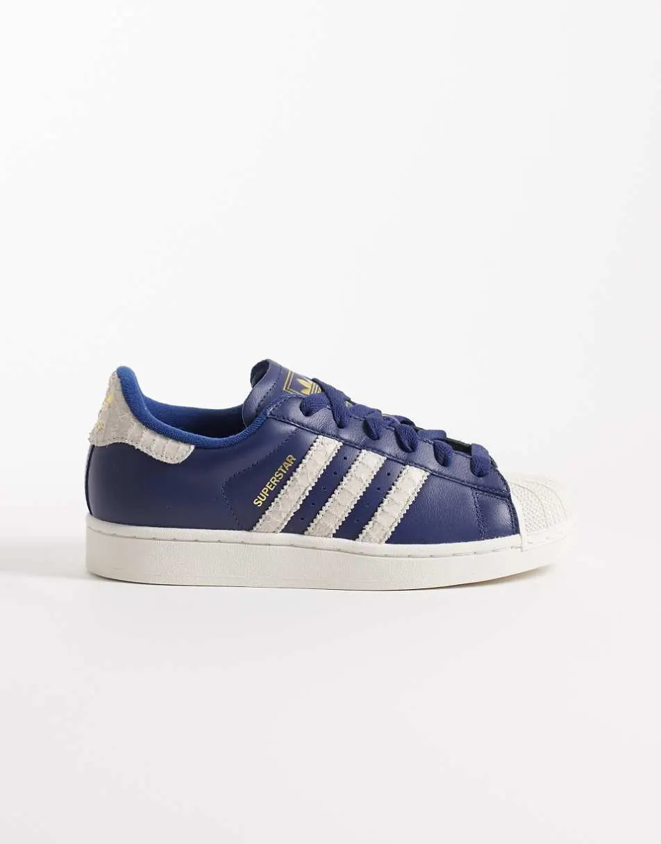 adidas Originals Superstar II Croc trainers in navy