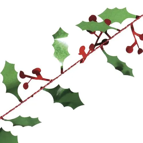 Enchanted Forest® 50' Holly Berry Wire Tinsel Christmas Garland