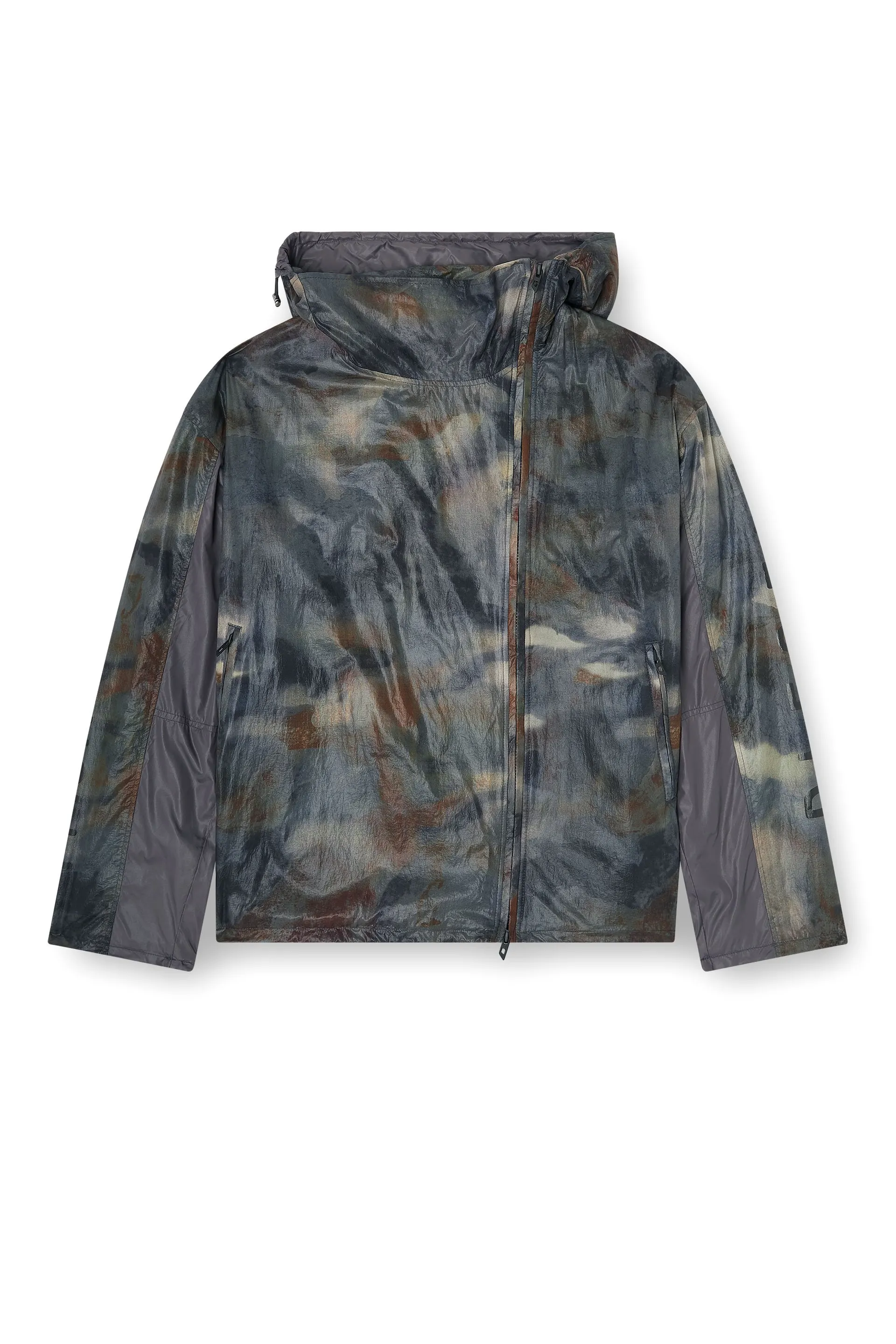 Windbreaker with abstract print