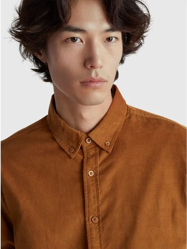Corduroy button-down shirt