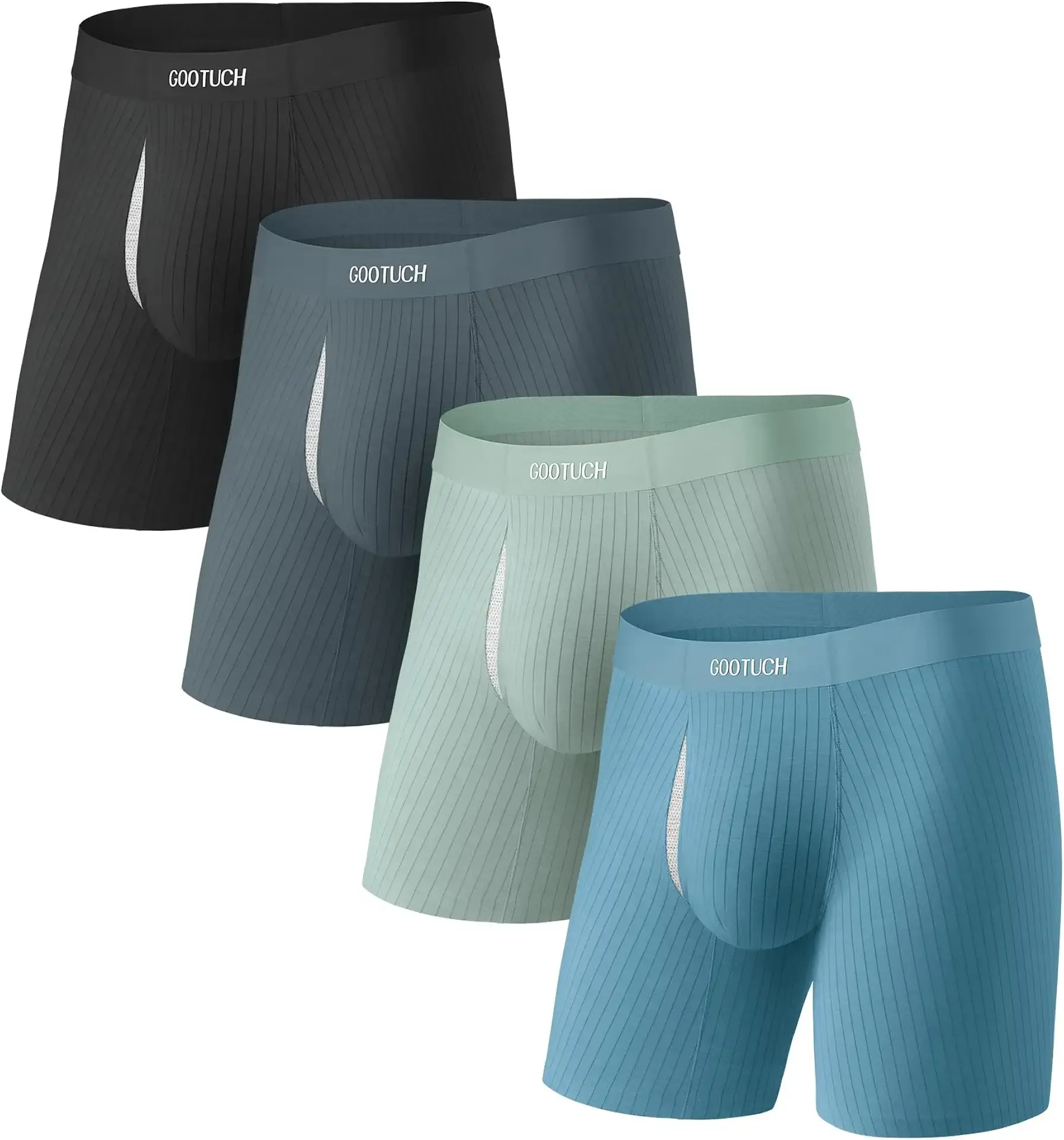 GOOTUCH Men's Modal Breathable Underwear, Moisture Wicking Odor Control Boxer Briefs, Ultra-Soft Stretch Seamless(2&4 pack)