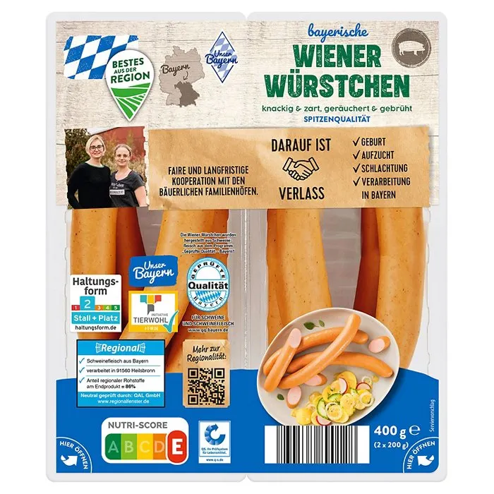 BESTES AUS DER REGION UNSER BAYERN Wiener Würstchen 400 g