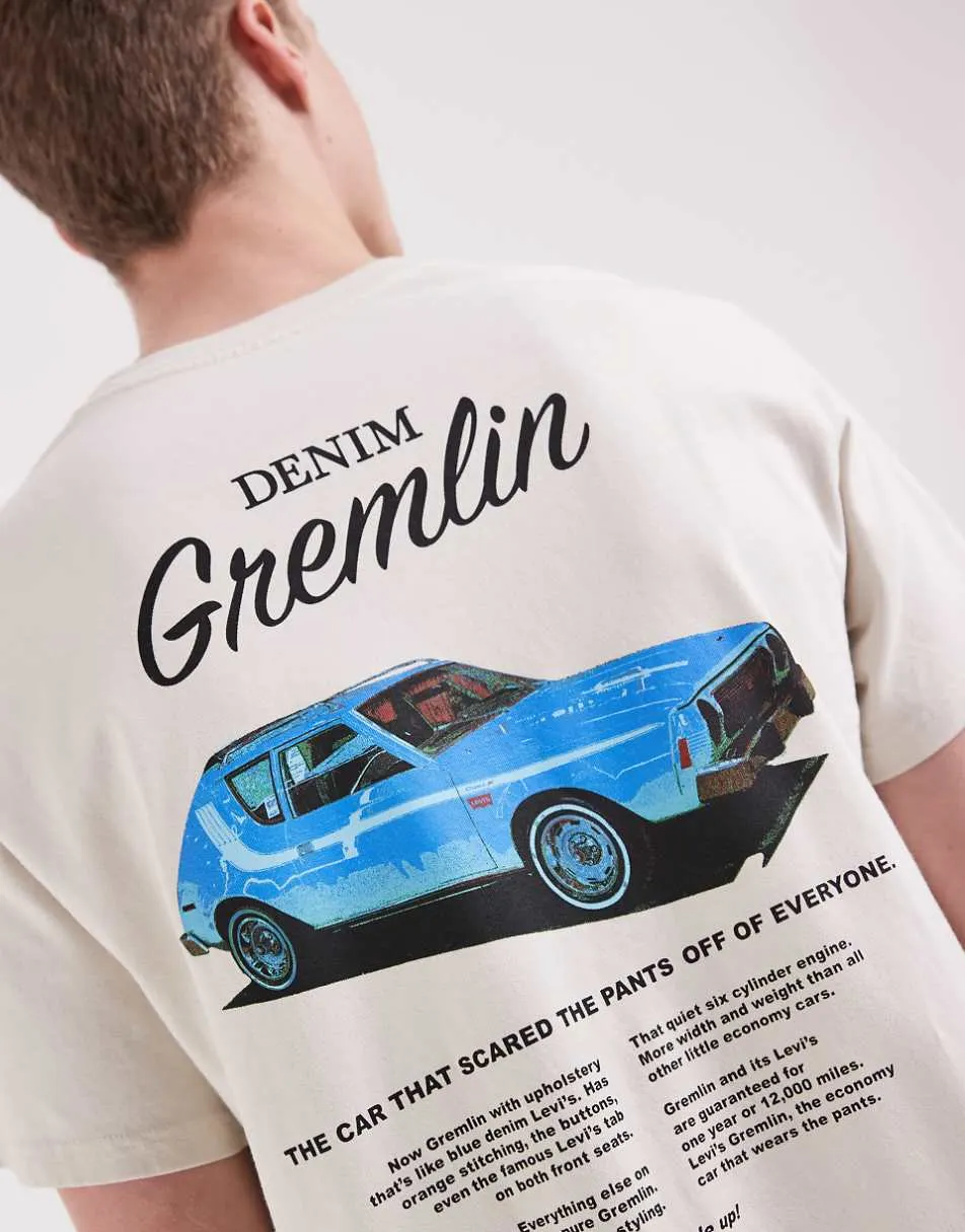 Levi's car graphic back print t-shirt in ecru