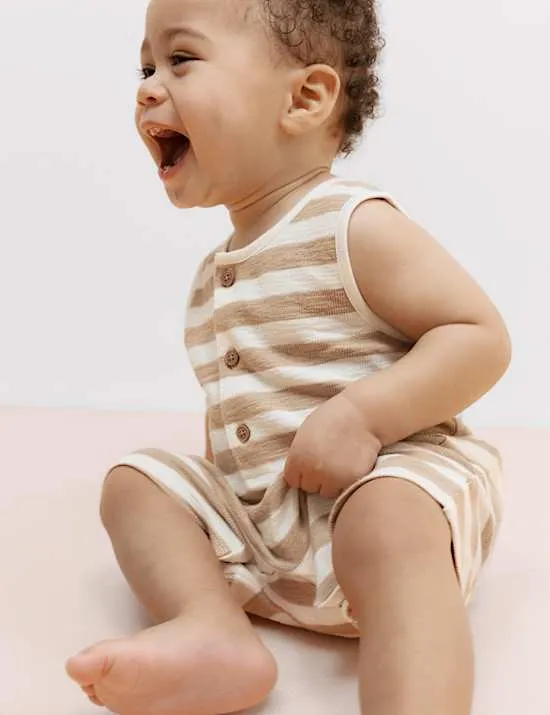 Pure Cotton Striped Romper (0-3 Years)