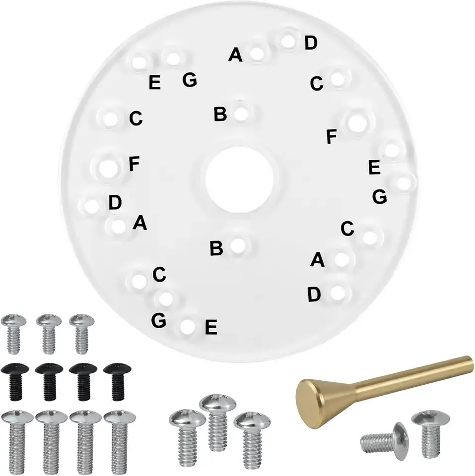 71369 6-1/2" Router Base Plate with Letter Marked Holes Fits for Porter Cable, Bos-ch, Craftsman, Dewalt, Hitachi, Ryobi