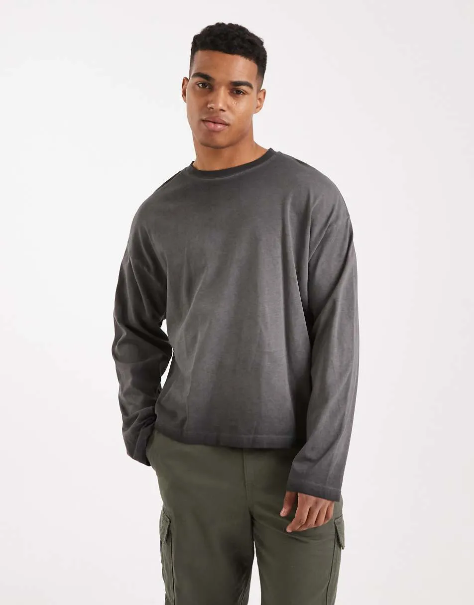 Cotton On relaxed fit y2k long sleeve top in slate stone