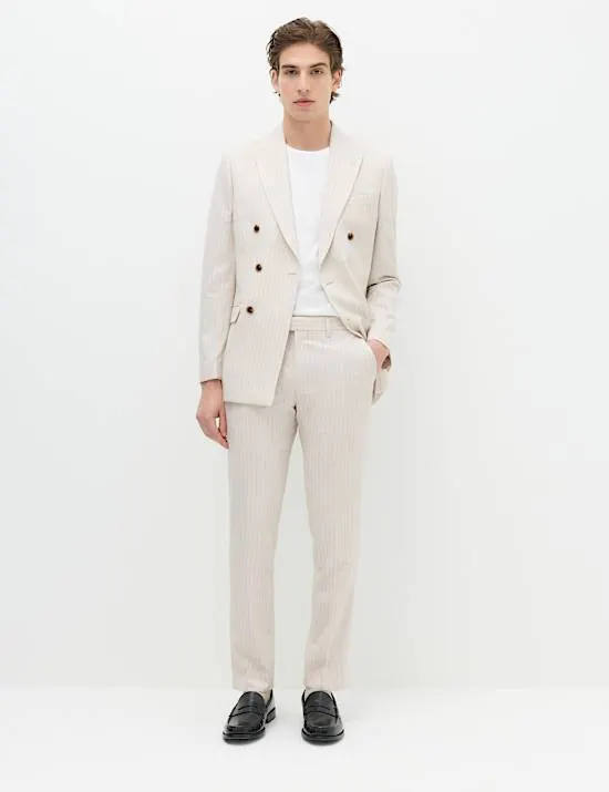 Slim Fit Pinstripe Suit Trousers