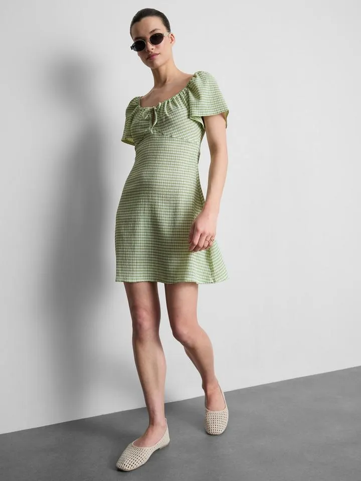 Mini robe froncée à mancherons