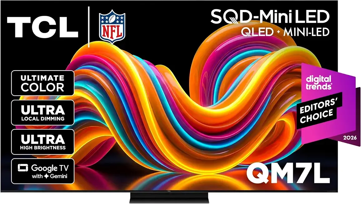 TCL 55 Inch QM7L Series SQD-Mini LED QLED 4K Smart Google TV 55QM7L (2026)