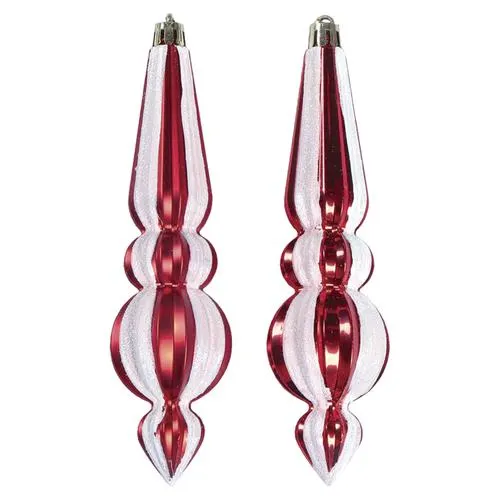 Enchanted Forest® Red Finial Shatterproof Ornaments - 6 Pack