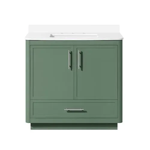 Home Decorators Collection Faraday 36-inch W x 19-inch D Coastal Sage Wood Bathroom Vanity with Cultured Marble Countertop