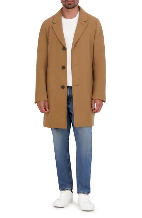 Regular Fit Stretch Wool Coat
