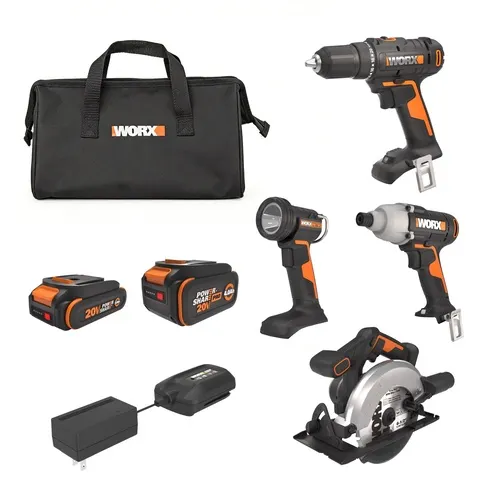 WORX® 20-Volt Cordless 4-Tool Combo Kit