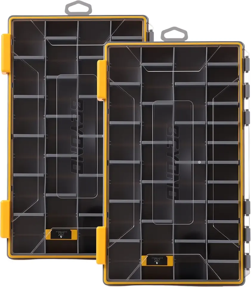 Beyond Fishing Drylock Waterproof Tackle Box Size 3700 2-Pack | Fishing Tackle Box Organizer with Removable Dividers, Lure Box and Terminal Tackle Storage, Fishing Gear, 2 Packs
