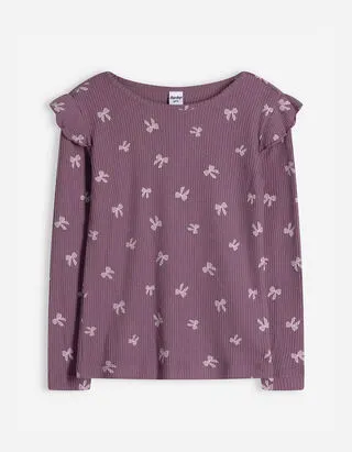 Maglia a manica lunga - Stampa allover - lilla scuro