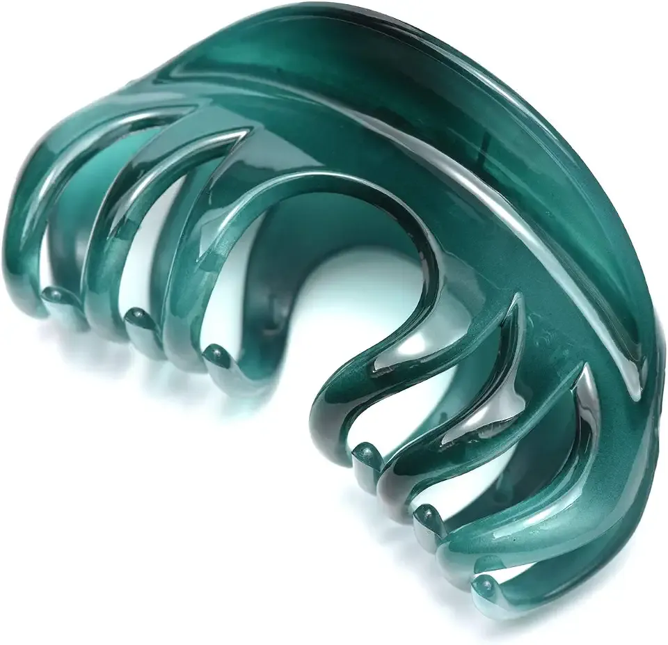 Youxuan 4 Inch Hair Claw for Women, Pretty Clip, Grip for Thick Hair, Niagara Blue
