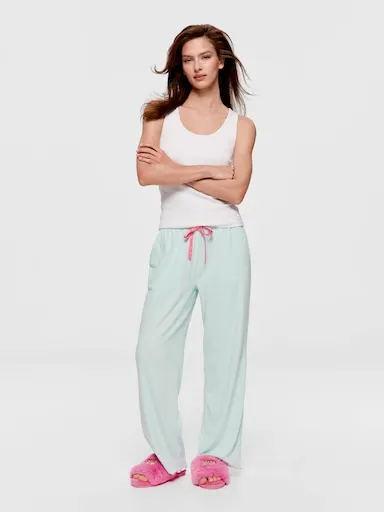 Mint Pointelle Straight Leg Pj Pant